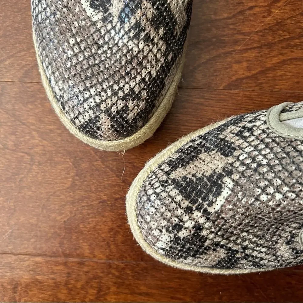 Clarks Azella Major Espadrille Slip-On Loafers, Faux Python Snakeskin, Size 9